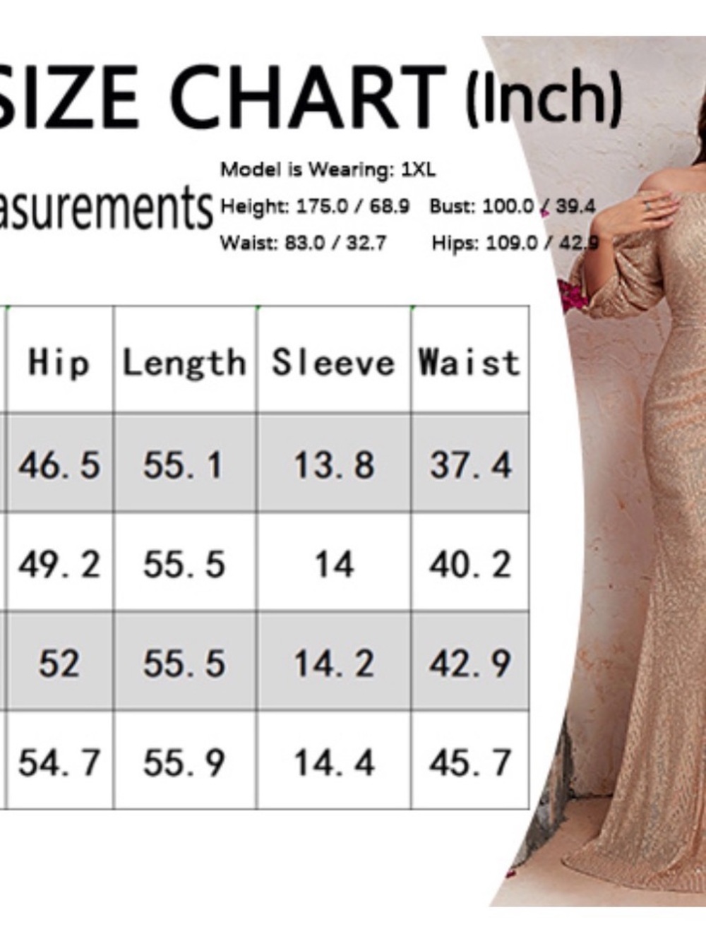 Off-Shoulder Sequin Gown in Champagne Blush NWT - Picture 4 of 10